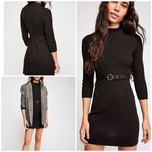 Free People French Girl Sweater Dress Black Size M